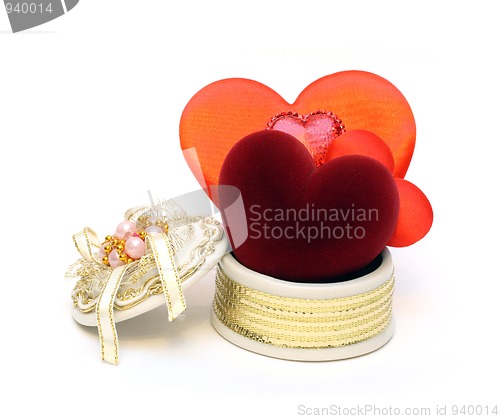 Image of valentine day - few hearts in open box