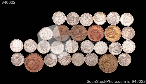 Image of car symbol - silhouette of coins