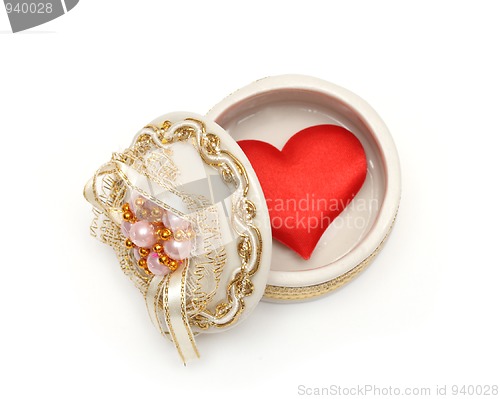 Image of valentine day - red heart in open box