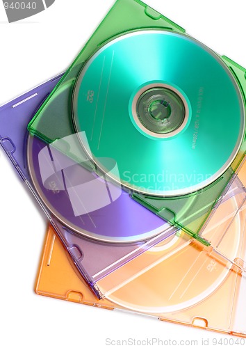 Image of colored dvd compact discs