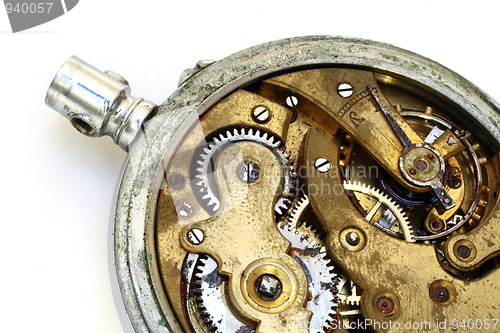 Image of old pocket watch rusty gear