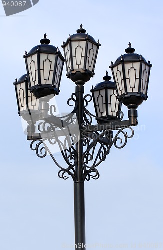 Image of old black street lamp