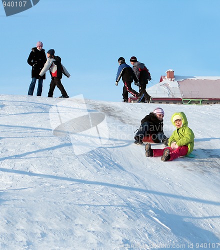 Image of Children go for a drive from a hill