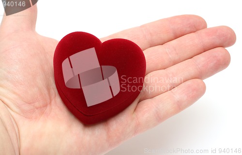 Image of heart on man's palm