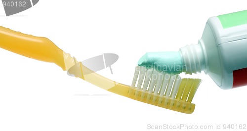 Image of toothbrush with toothpaste