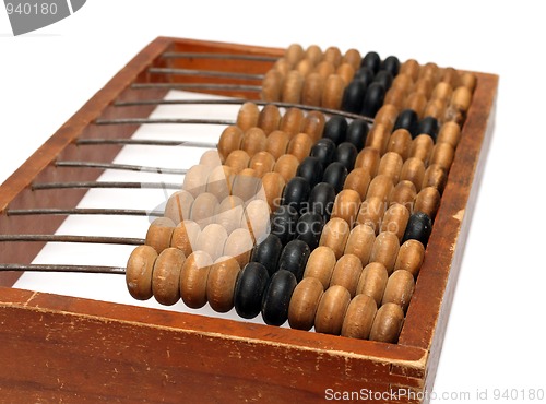 Image of old wooden abacus close-up