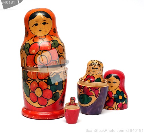 Image of russian wooden dolls set - "matreshka"