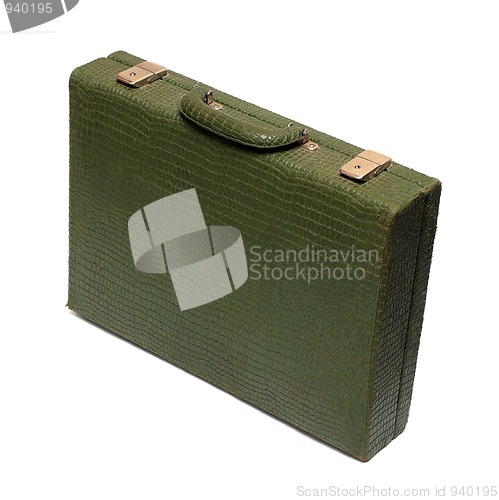 Image of old green briefcase