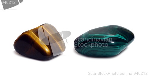 Image of gem stones - agat and malachite