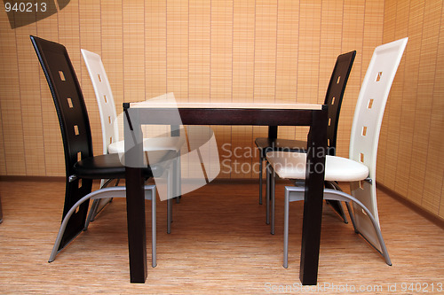 Image of interior with table and chairs