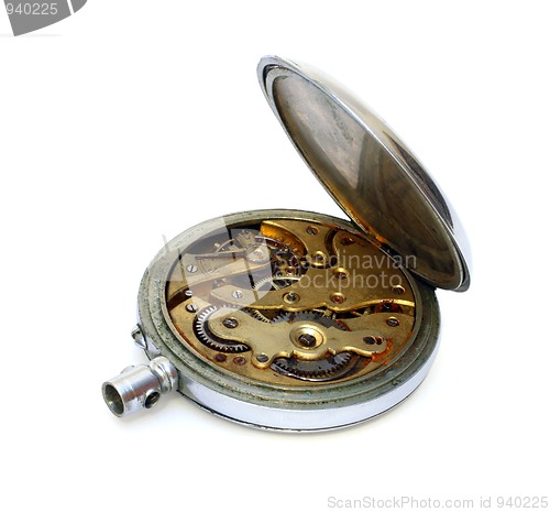 Image of old pocket watch with open cover