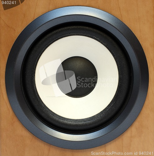 Image of round bass sound speaker