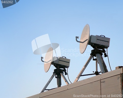 Image of two satellite parabolic antenna