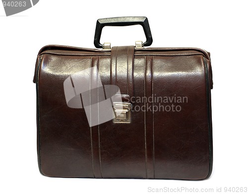 Image of old brown leather case