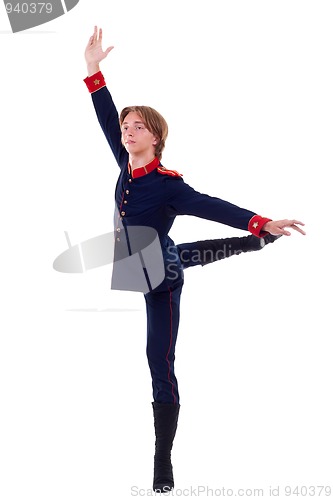 Image of stylish dancer is posing