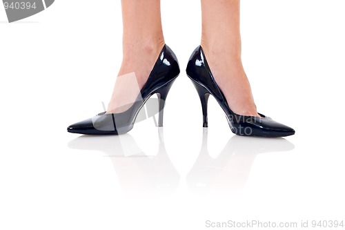 Image of Legs with black high heels