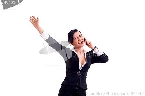 Image of business woman winning