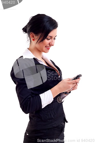 Image of business woman texting