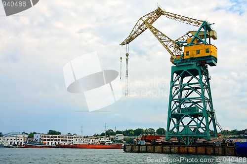 Image of Lifting crane in port