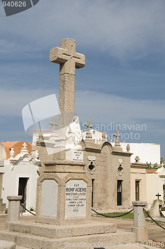 Image of religious monument mausoleums marine cemetery graveyard bonifaci