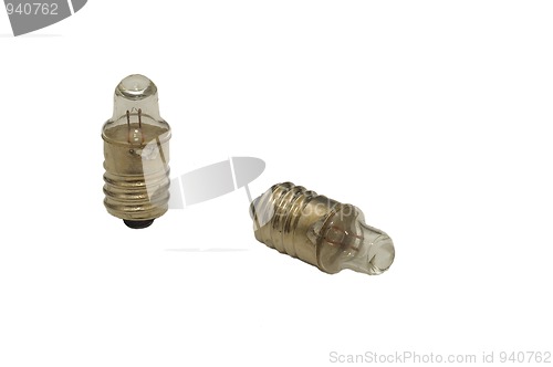 Image of Two flashlight bulbs on white