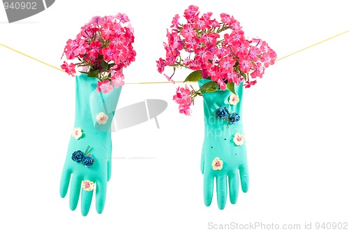 Image of Conceptual photo with gloves