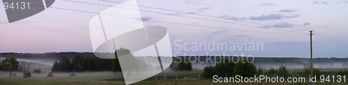 Image of Rural Landscape with Fog