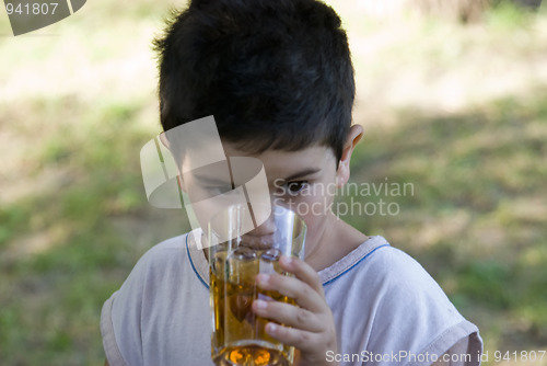 Image of Boy drink juice