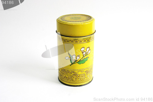 Image of Yellow Chinese tea tin