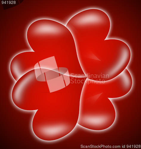 Image of red four heart