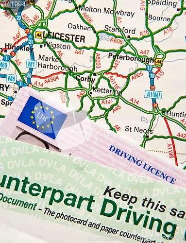 Image of Driving Licence on Map