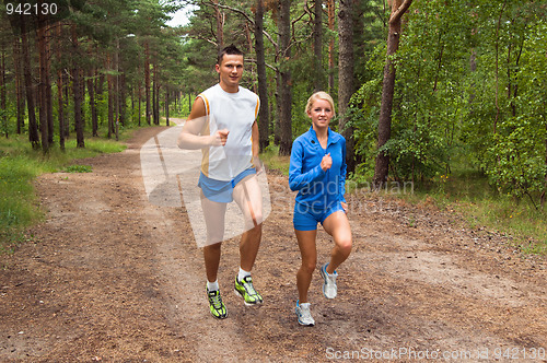 Image of Sportsmen. The young man and the girl