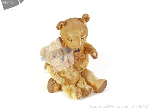 Image of Two 1950 teddy bears