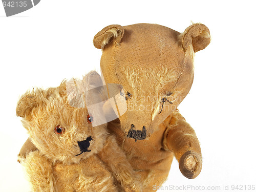 Image of Two 1950 teddy bears