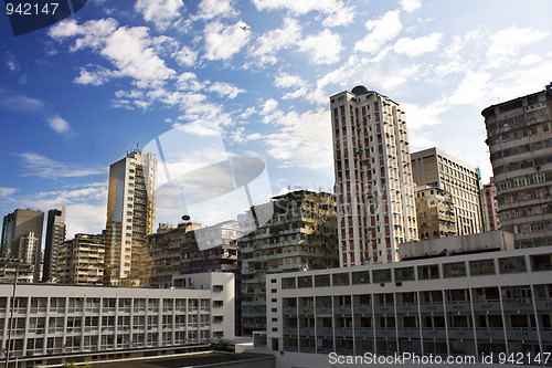 Image of downtown city and old building