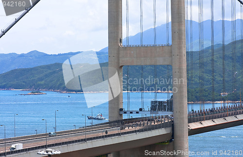 Image of Tsing Ma Bridge in Hong Kong. 
