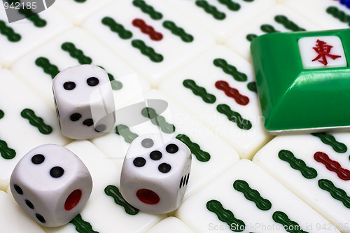 Image of Mahjong - asian game with dices