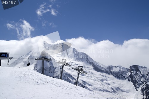 Image of Ski resort. Caucasus Mountains.