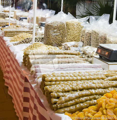 Image of candy and fruits nuts local to cyprus