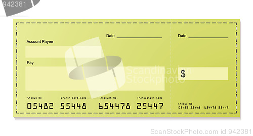 Image of green dollar cheque