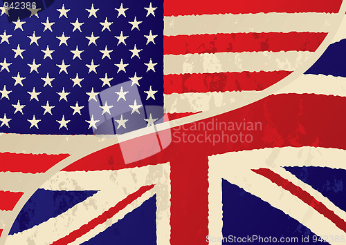 Image of usa british grunge flag