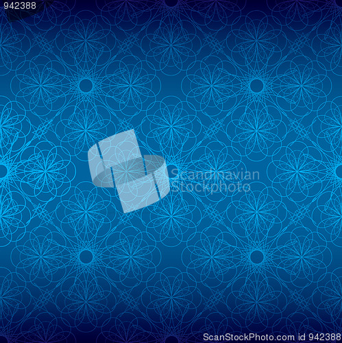 Image of blue floral spiral background