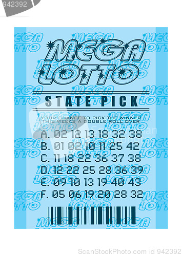 Image of lottery ticket blue