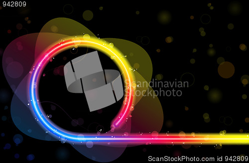 Image of Rainbow Circle Border with Sparkles and Swirls.