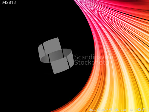 Image of Abstract Colorful Waves on Black Background