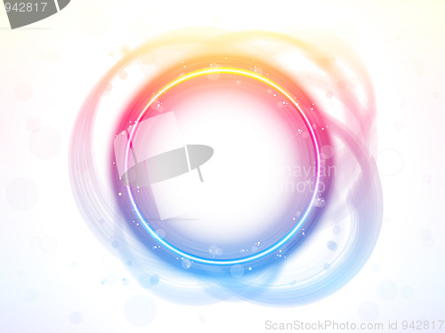 Image of Rainbow Circle Border Brush Effect.