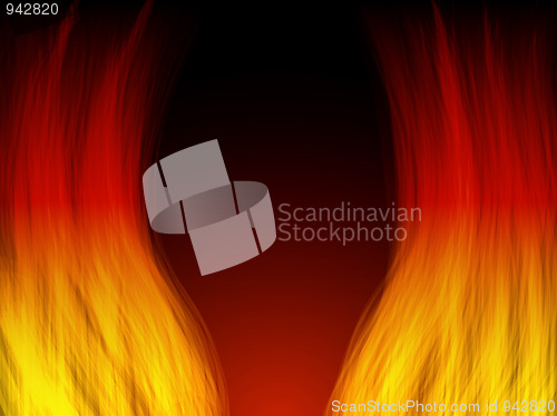 Image of Realistic Fire Flames. Color and forms are editable.