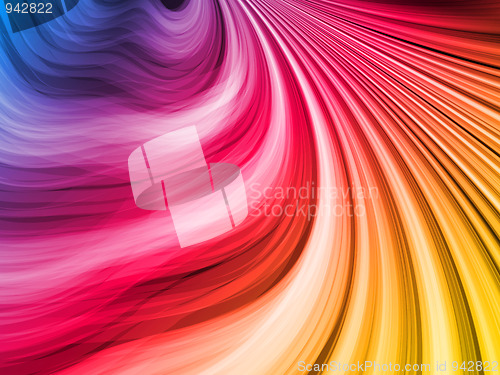 Image of Abstract Colorful Waves on Black Background