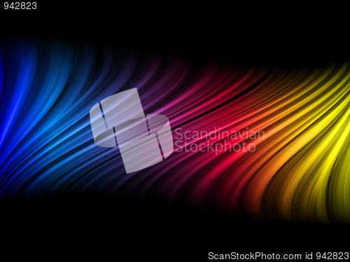 Image of Abstract Colorful Waves on Black Background