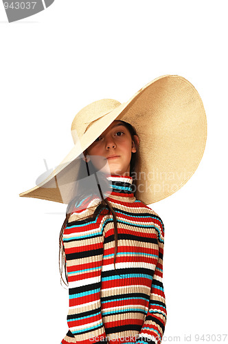 Image of Girl with big hat.